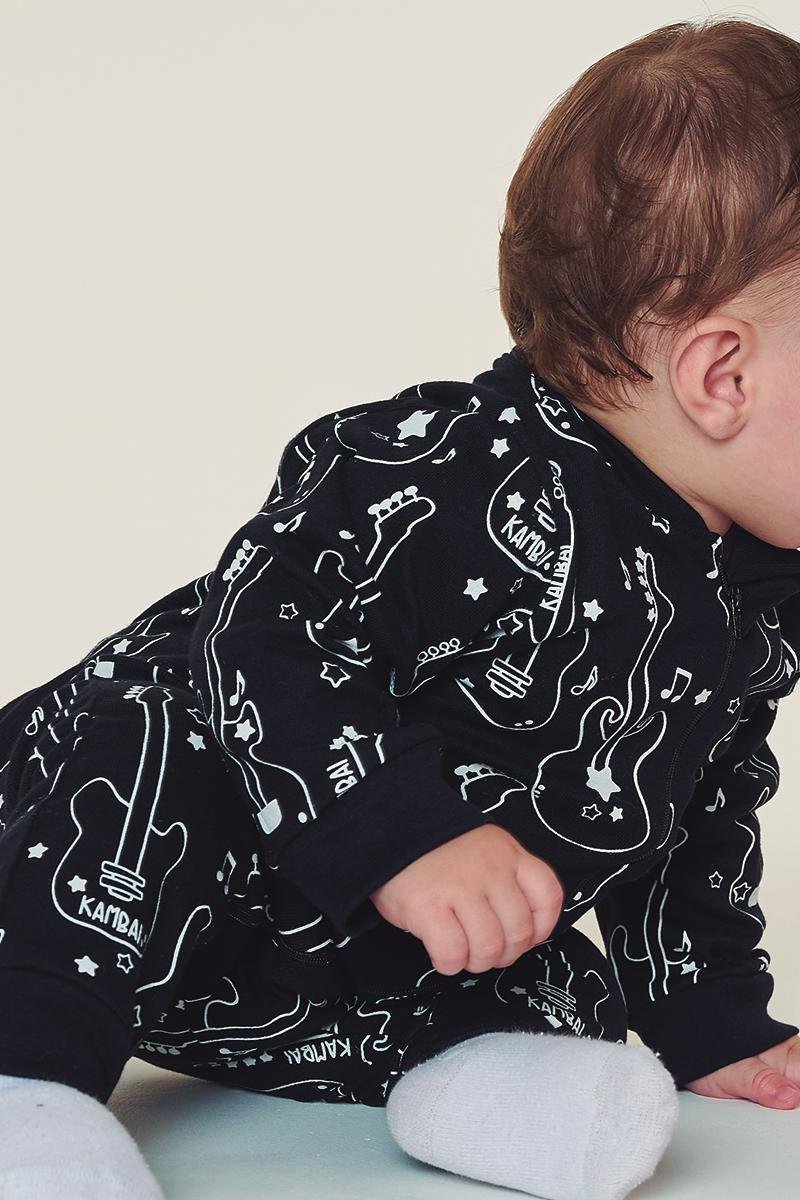 macacao longo bebe de malha estampa rock preto2