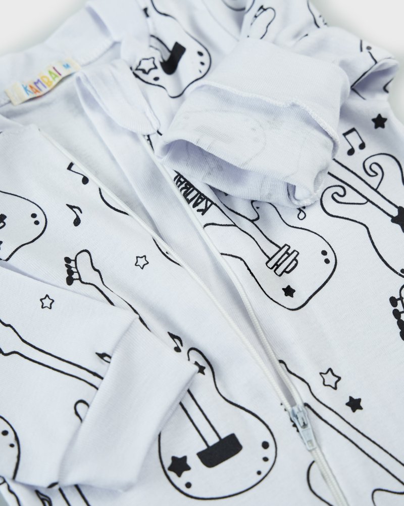 16 macacao longo bebe de malha suedine estampa rock azul marinho