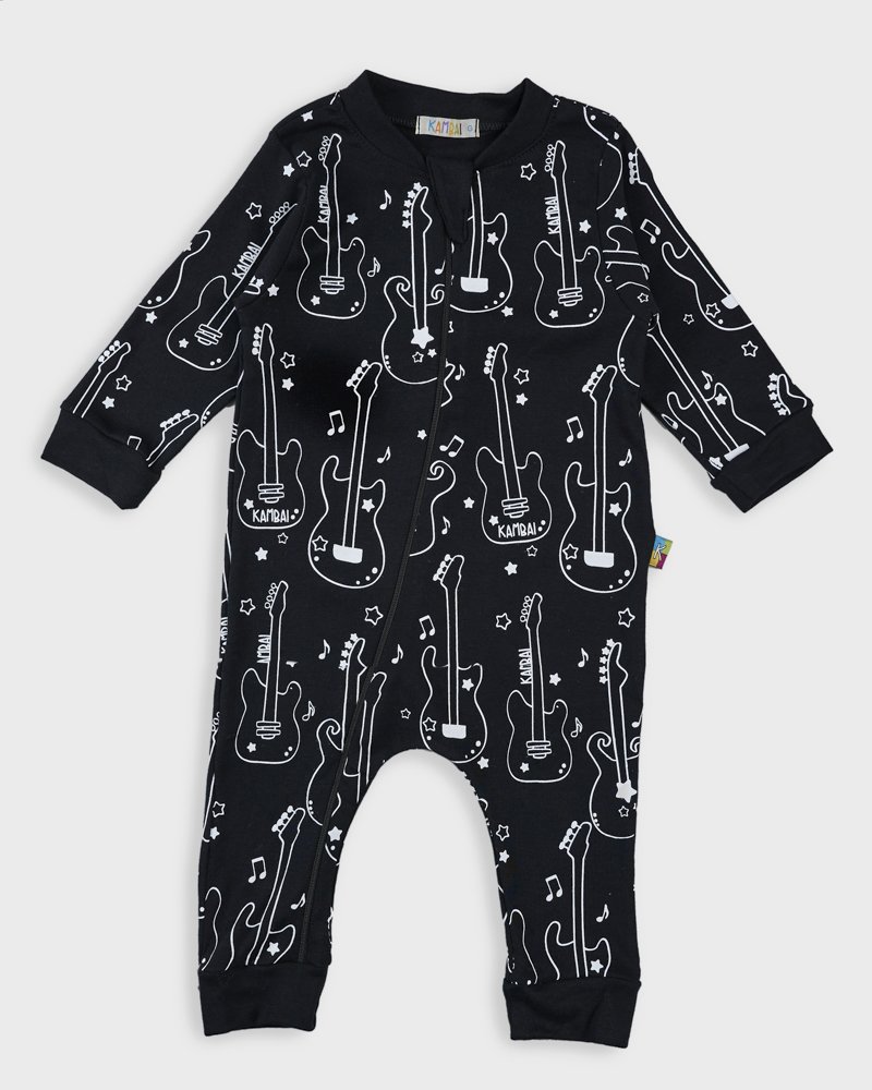 21 macacao longo bebe de malha suedine estampa rock azul marinho