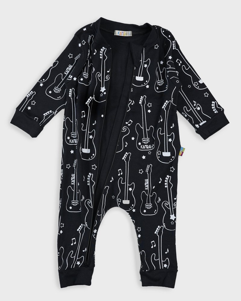 22 macacao longo bebe de malha suedine estampa rock azul marinho