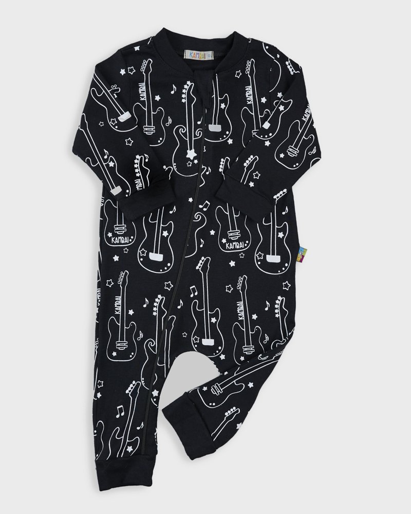 24 macacao longo bebe de malha suedine estampa rock azul marinho