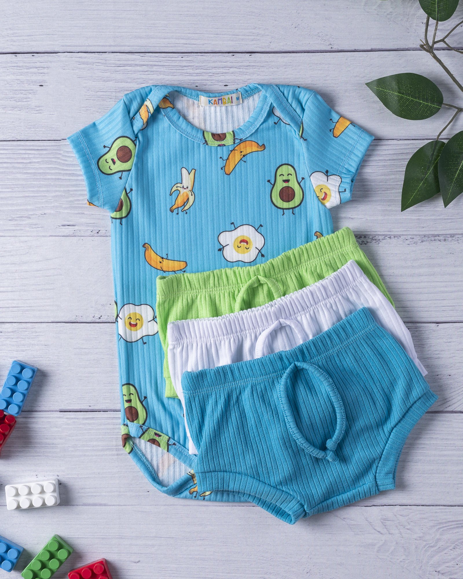 04 body bebe manga curta canelado estampa abacate breakfast