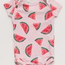 Body Bebê Manga Curta Canelado Estampa Animais Melancia