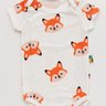 Body Bebê Manga Curta Canelado Estampa Raposa