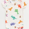 Body Bebê Manga Curta Canelado Estampa Dinossauro TREX