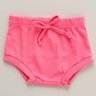 Shorts Tapa Fralda Bebê Canelado Rosa Neon