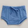 Shorts Tapa Fralda Bebê Canelado Azul