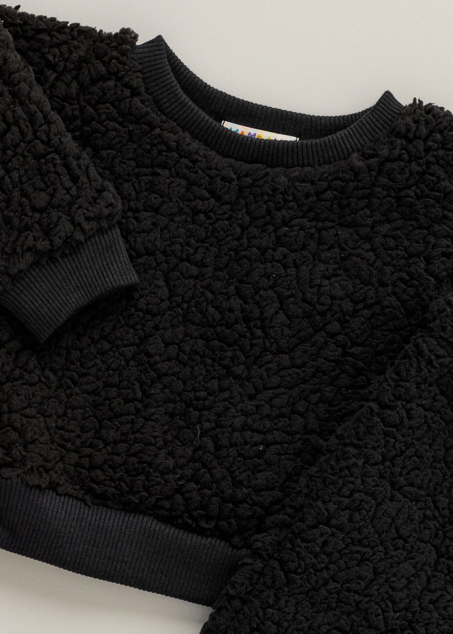 02 conjunto infantil pelo fluff sherpa preto