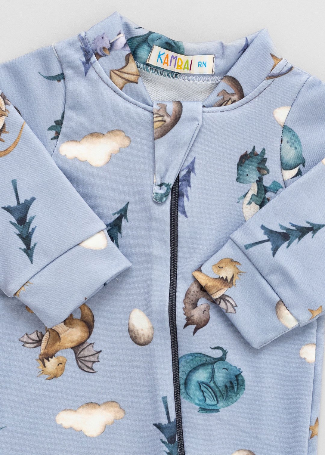 12 macacao longo bebe de molecotton dragao