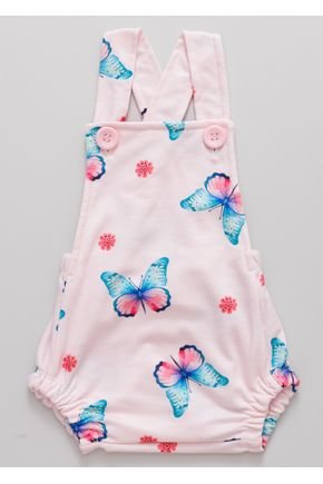 Romper Jardineira Bebê Borboletas