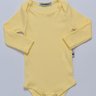 01 body bebe manga longa canelado 100 algodao amarelo 01