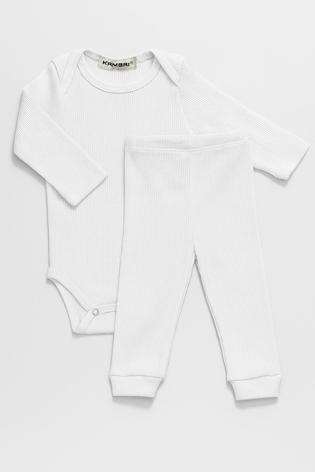 Conjunto pag&atilde;o Kambai: body manga longa e cal&ccedil;a canelada 100% algod&atilde;o