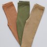 Kit Calça Legging Bebê Canelada Premium - Pêssego, Verde Arbo e Marrom Capuccino