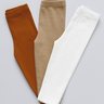 Kit Calça Legging Bebê Canelada Premium - Marrom Telha, Marrom Capuccino e Off White