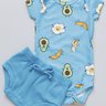 Conjunto Body Abacate Breakfast e Tapa fralda