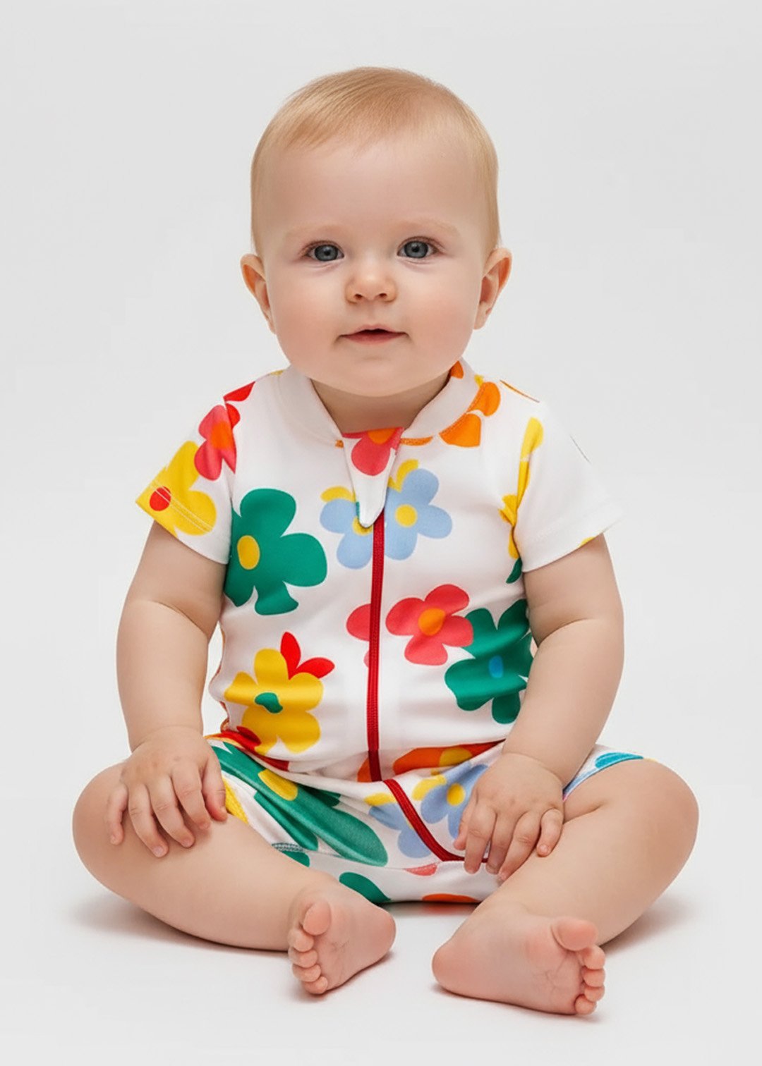 macacao bebe flores curto