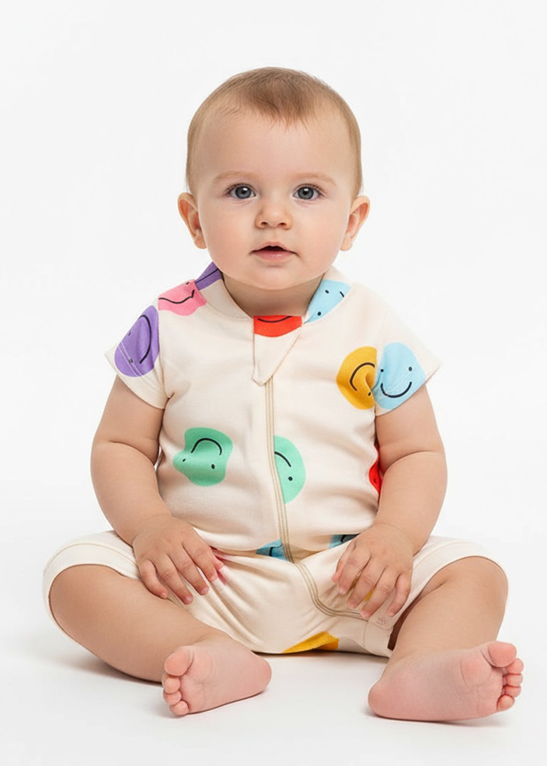macacao bebe smiles coloridos curto