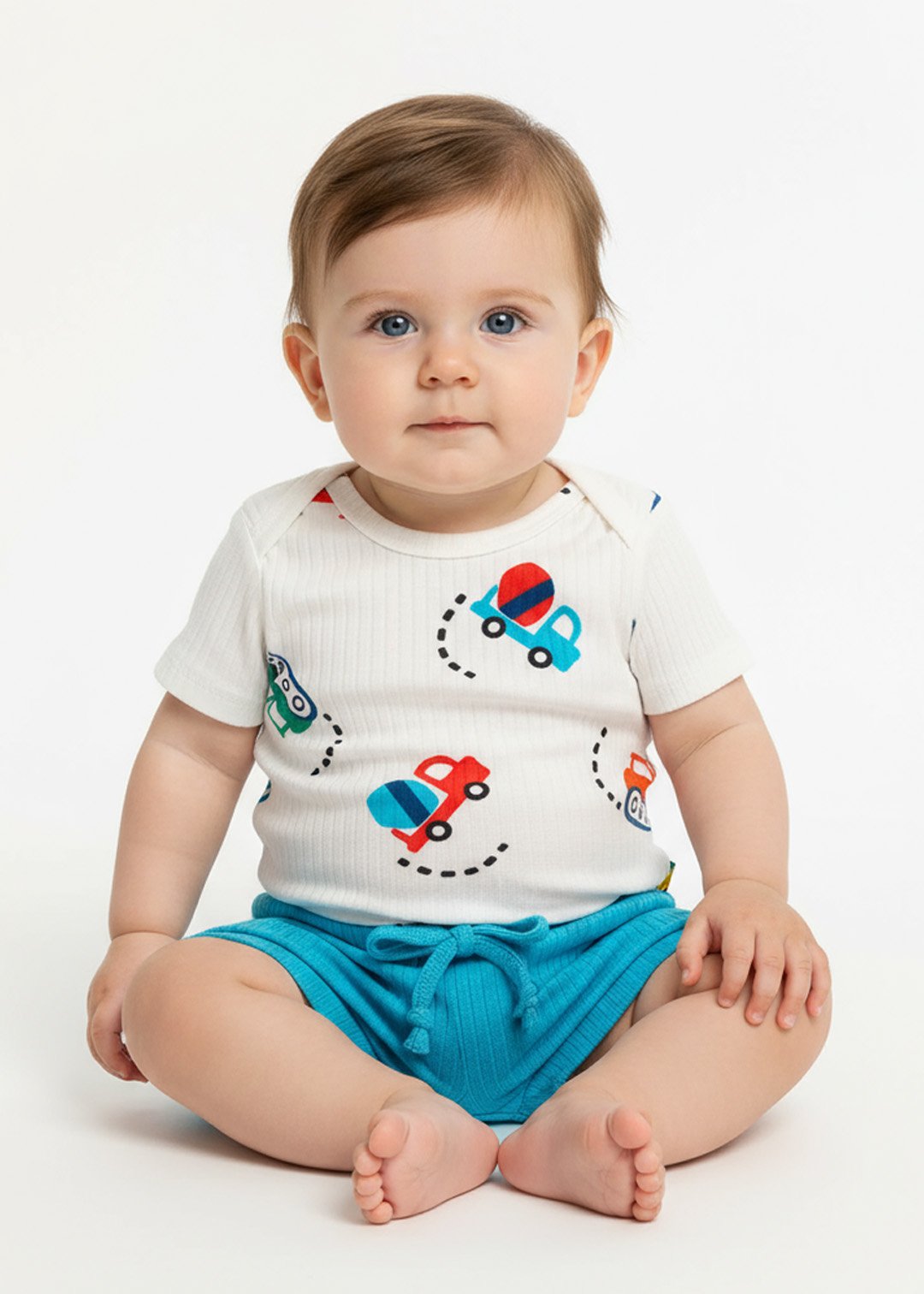 conjunto body estampado carrinho caminhao e tapa fralda