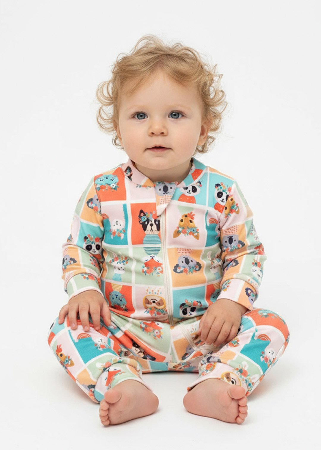 16 macacao bebe molecotton arco iris kambai