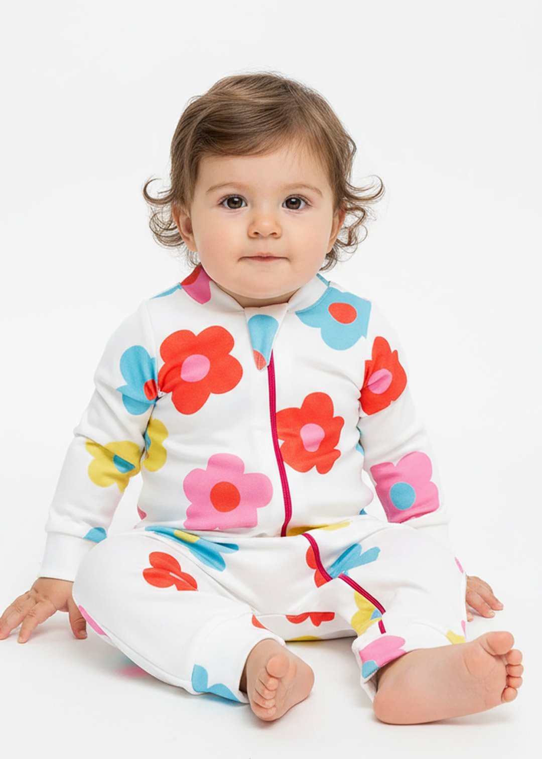 20 macacao bebe molecotton arco iris kambai