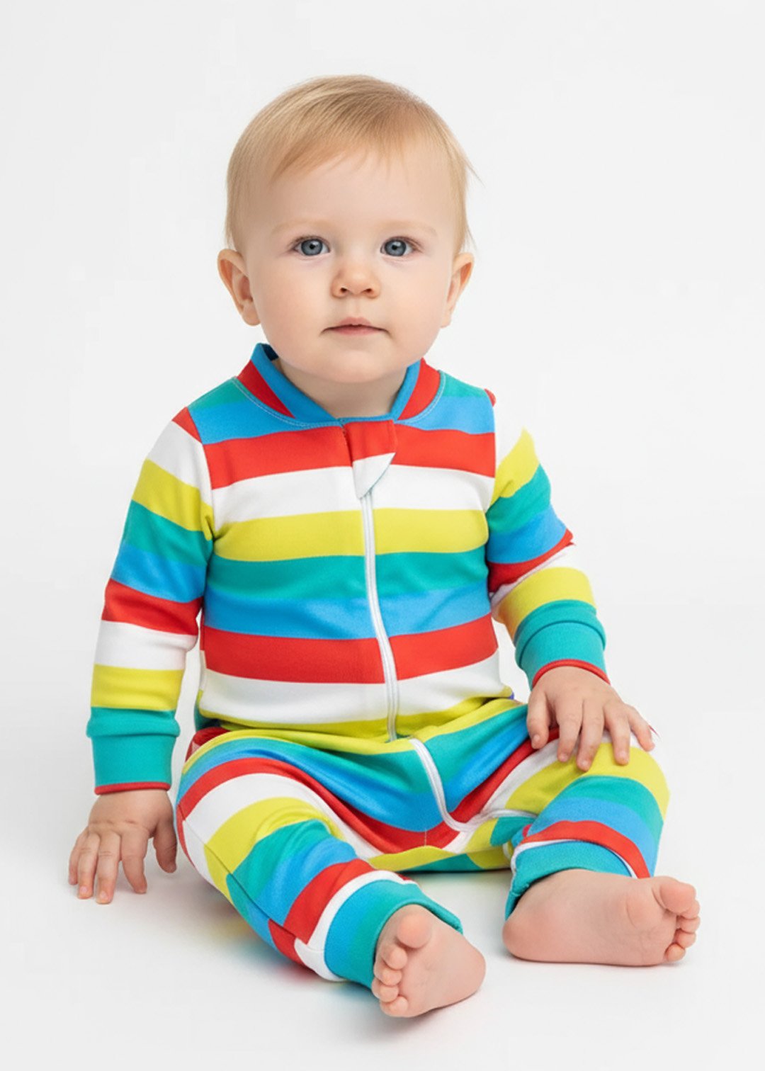 29 macacao bebe molecotton arco iris kambai