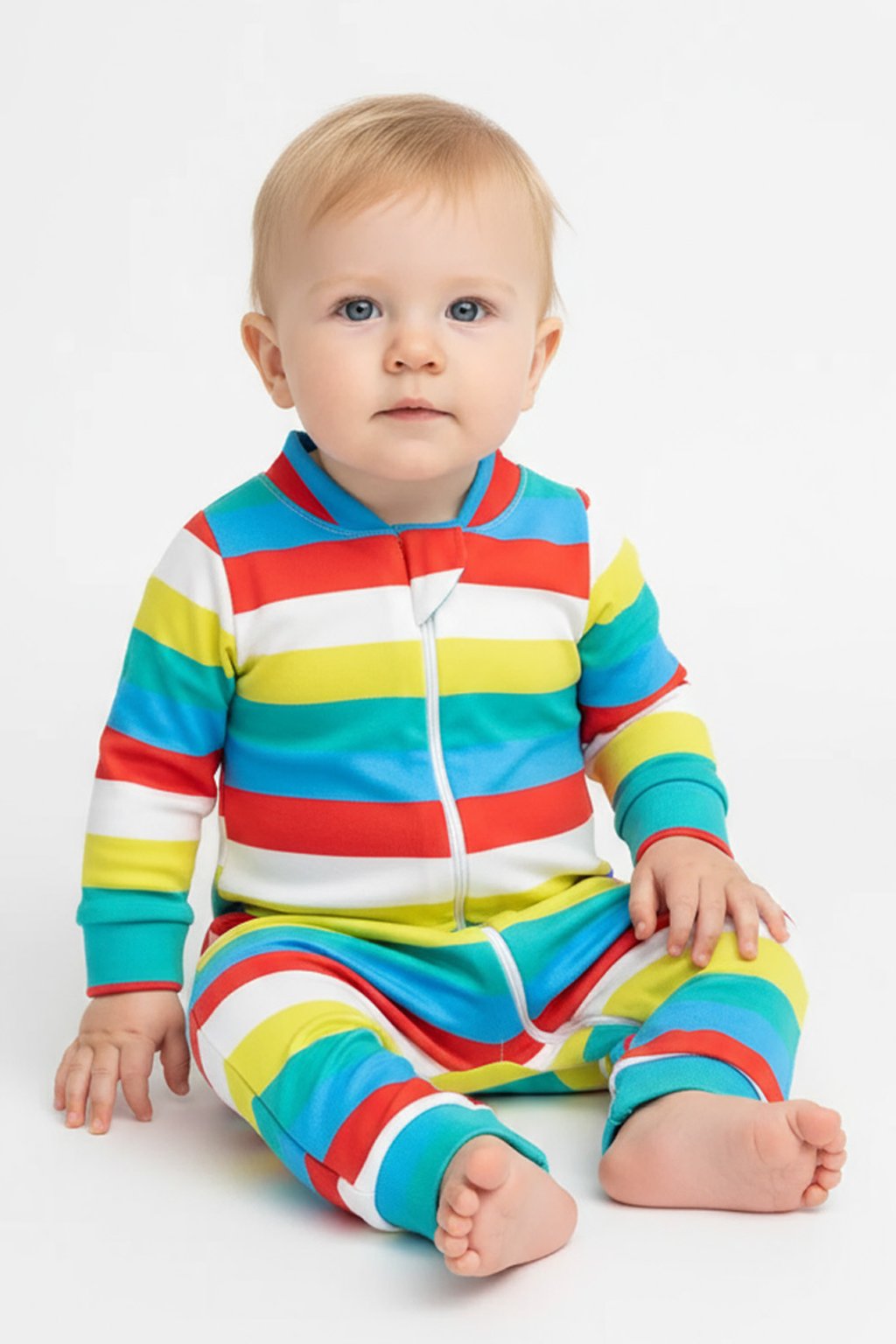 29 macacao bebe molecotton arco iris kambai