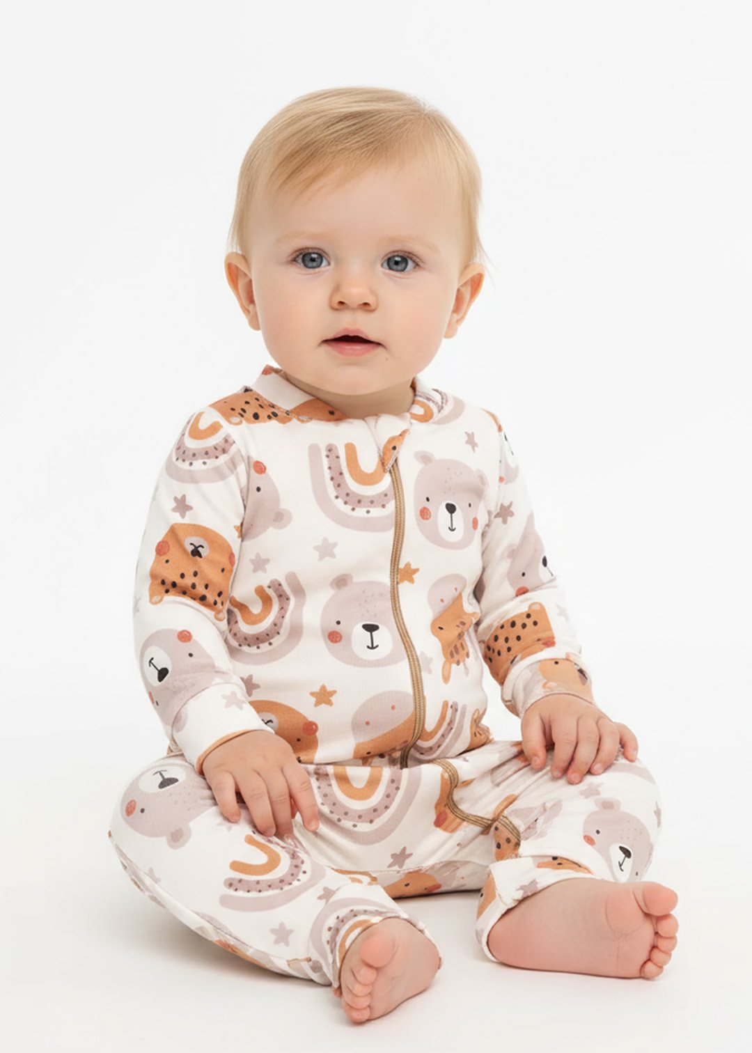 40 macacao bebe molecotton arco iris kambai