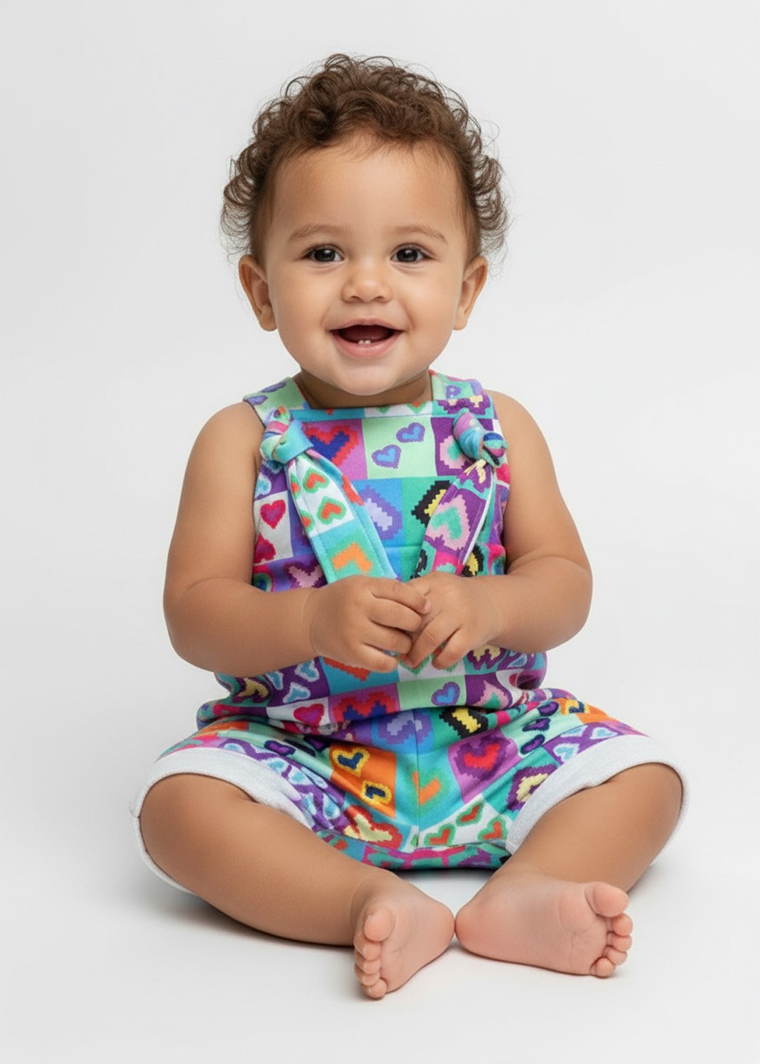 jardineira bebe curta coracao pixel v2