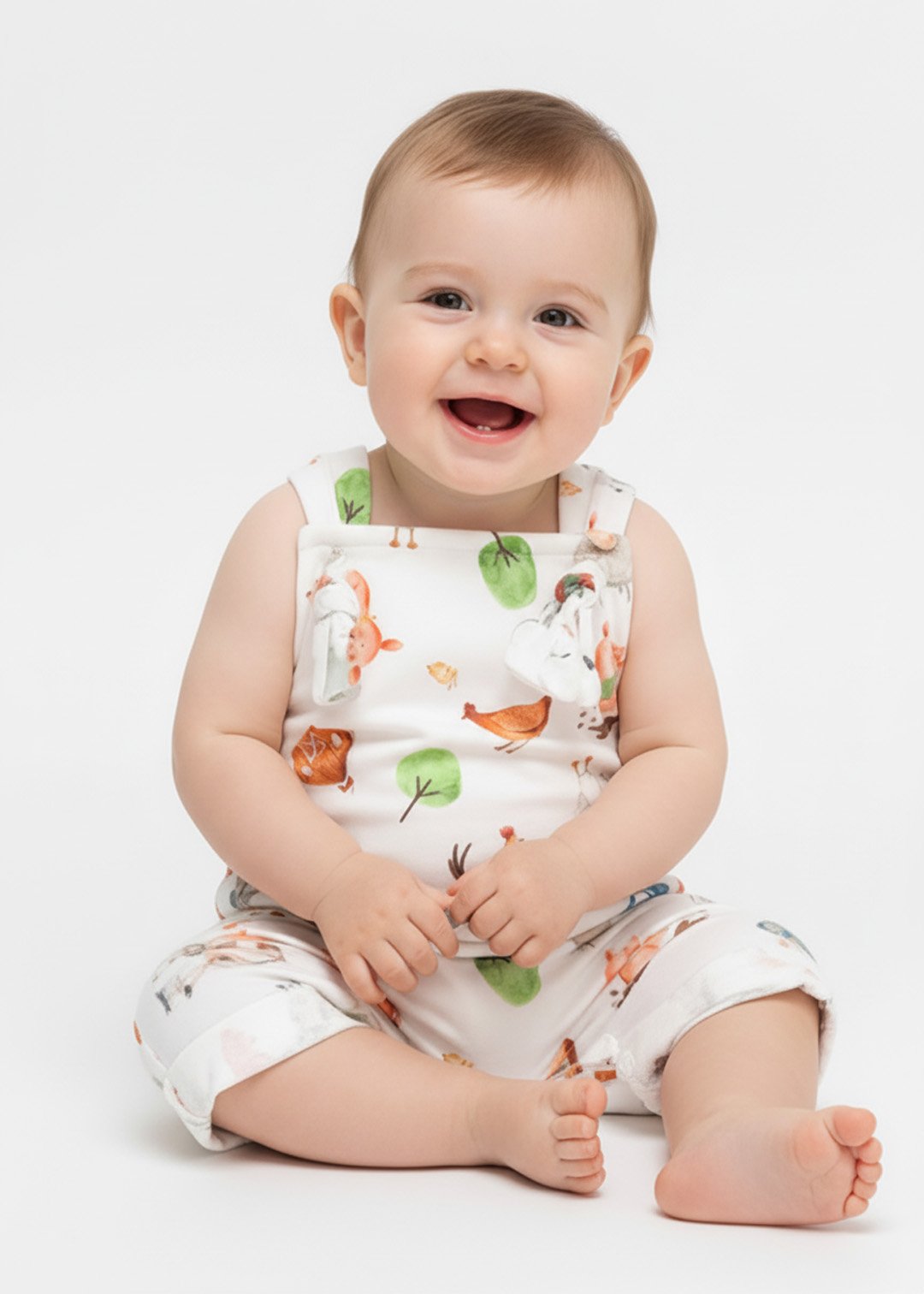 jardineira bebe curta fazendinha v2