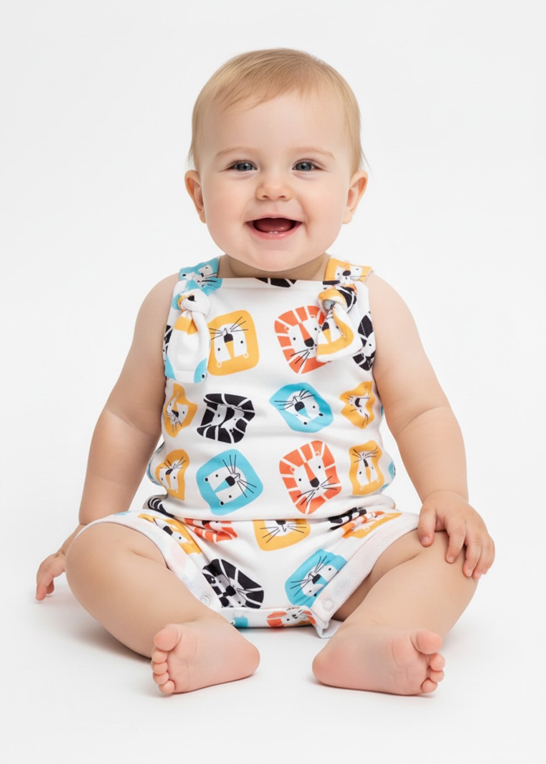 jardineira bebe curta leao v2