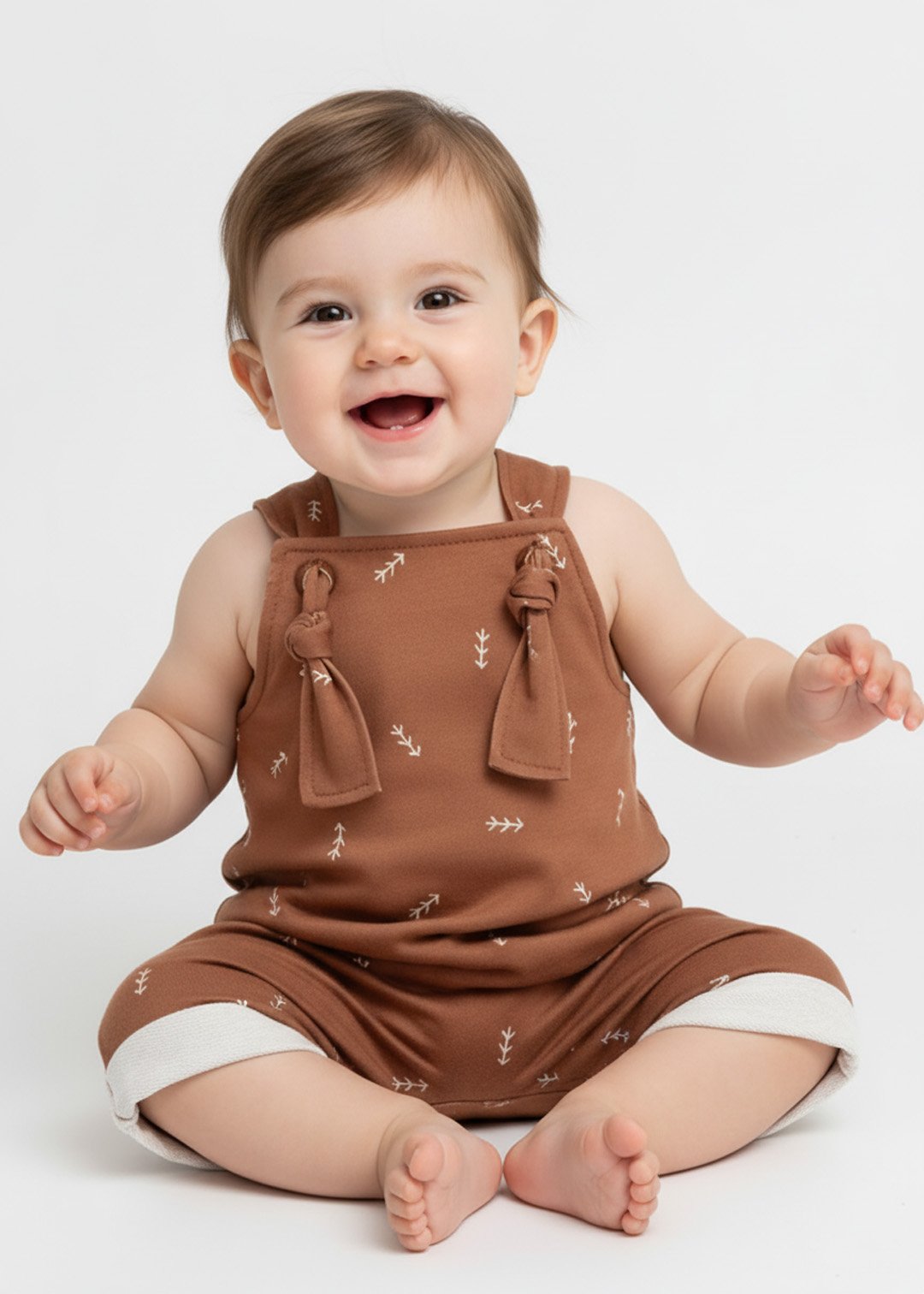 jardineira bebe curta minimalista flecha v2