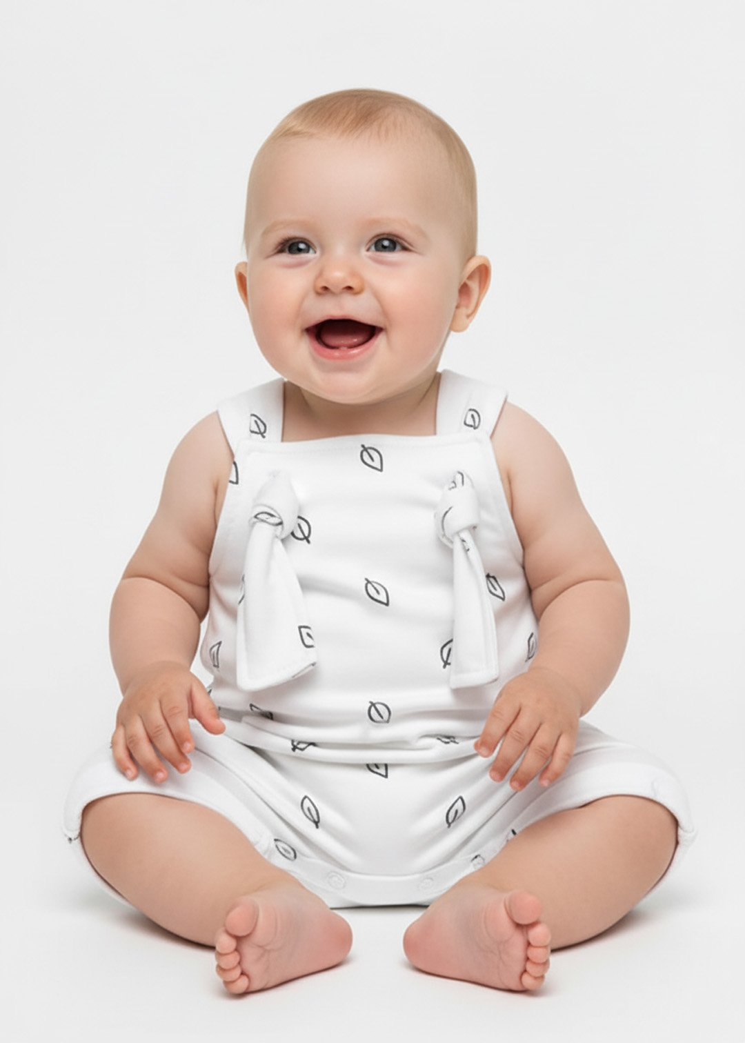 jardineira bebe curta minimalista folhas v2