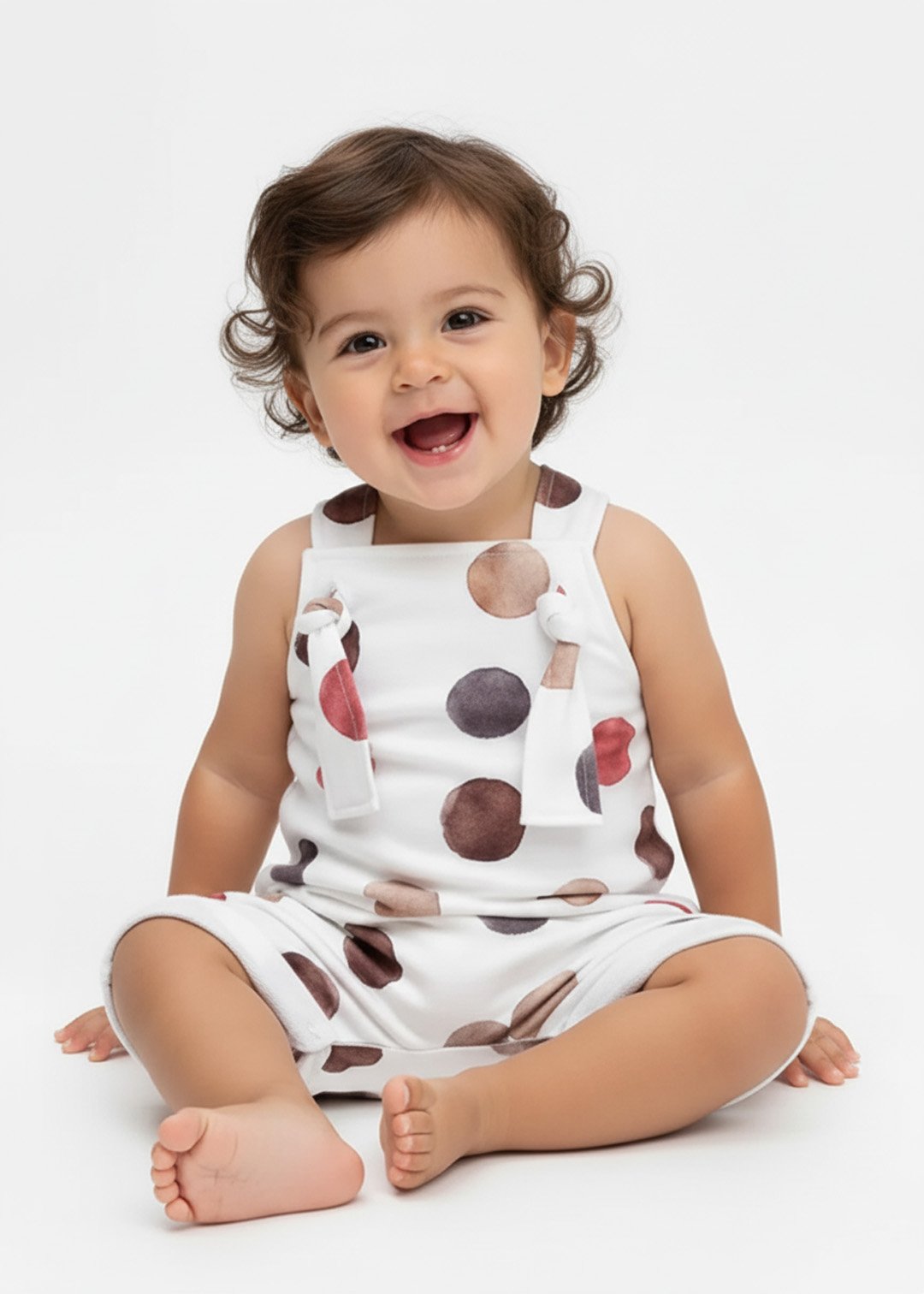 jardineira bebe curta minimalista poa aquarela v2