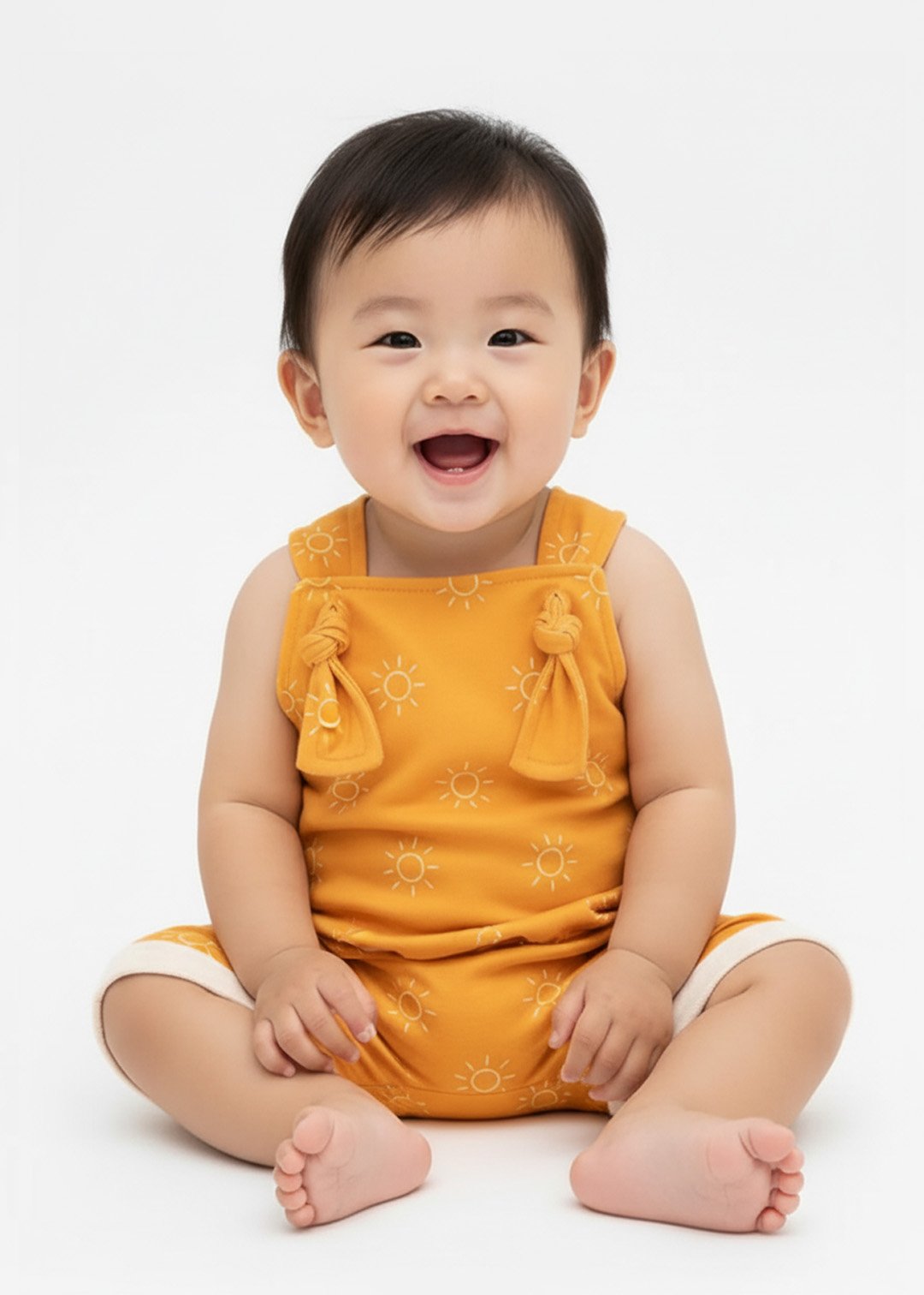 jardineira bebe curta minimalista sol v2