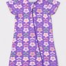 Macacão Bebê Flores Roxo Curto