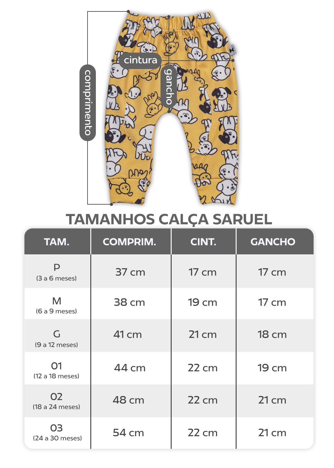 tabela calca saruel nova em preto v4