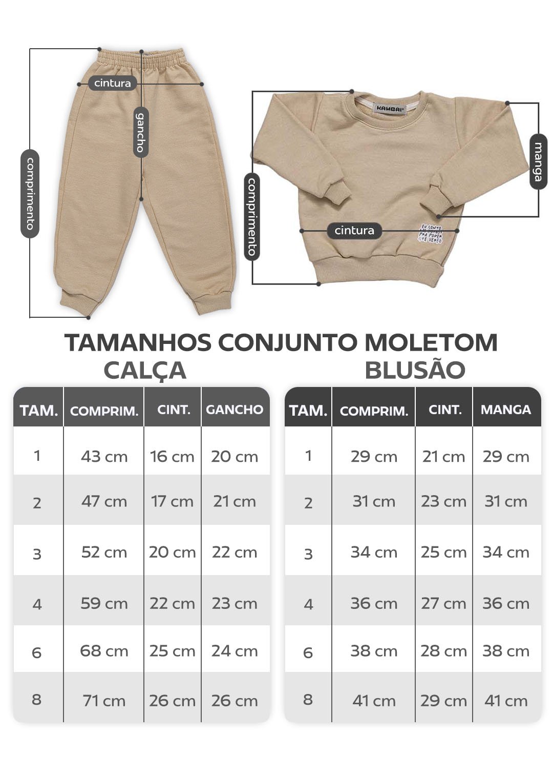 tabela conjunto de moletom em preto v4