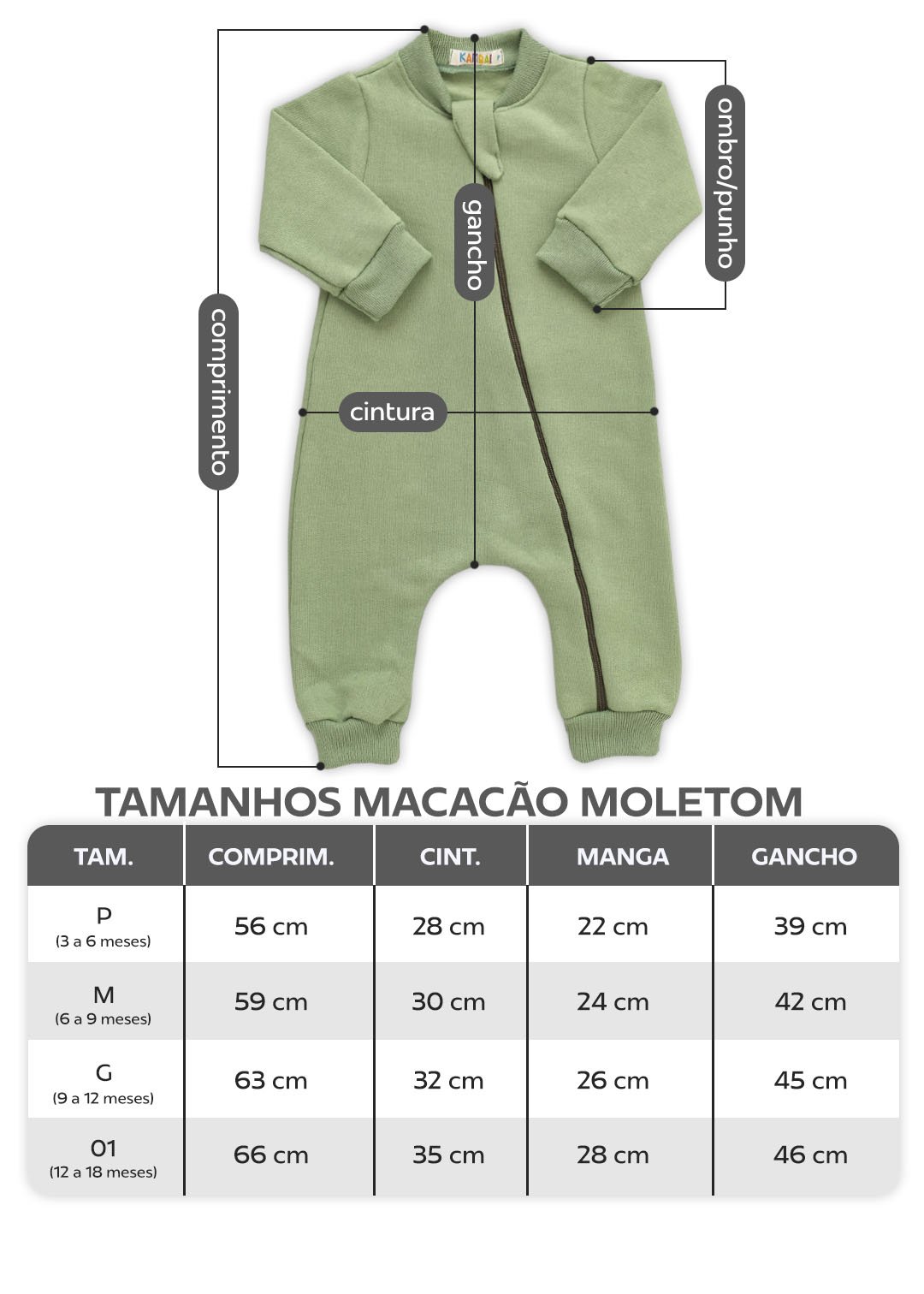 tabela macacao moletom em preto v4