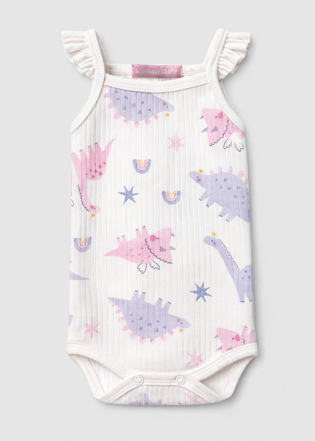 08 body bebe manga curta frufru canelado estampa cachorrinhos