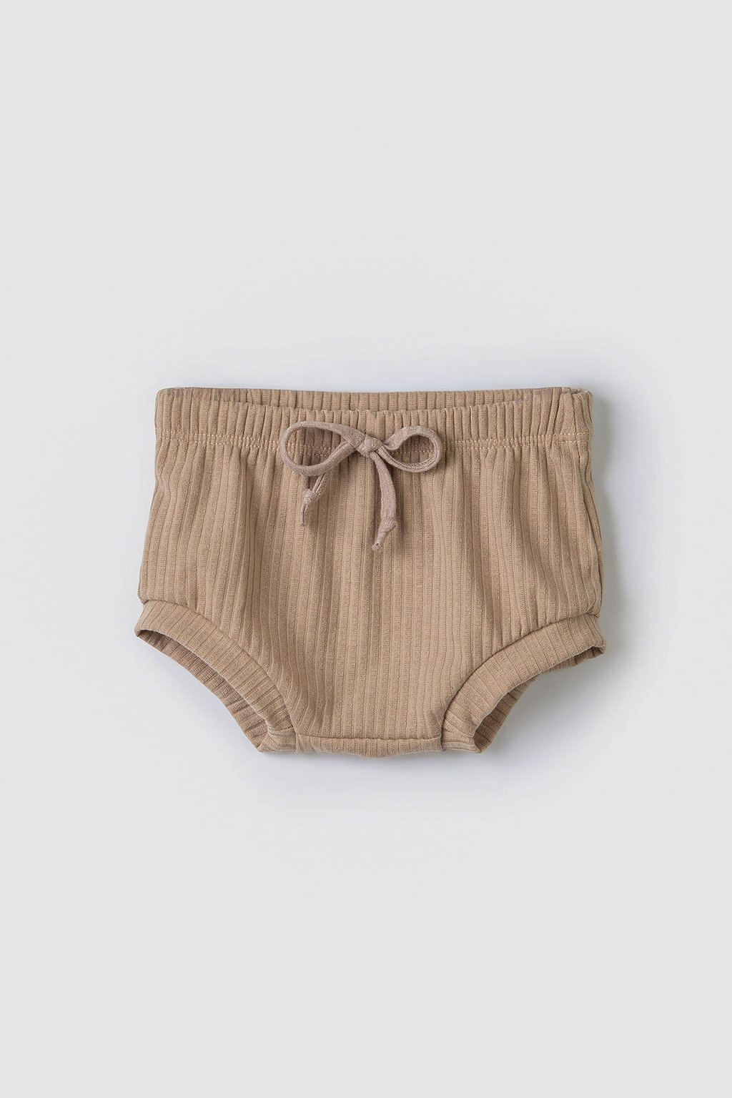 Shorts Bebê Tapa Fralda Canelado Marrom Areia