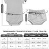 tabela conjunto canelado estampado curto em preto v5