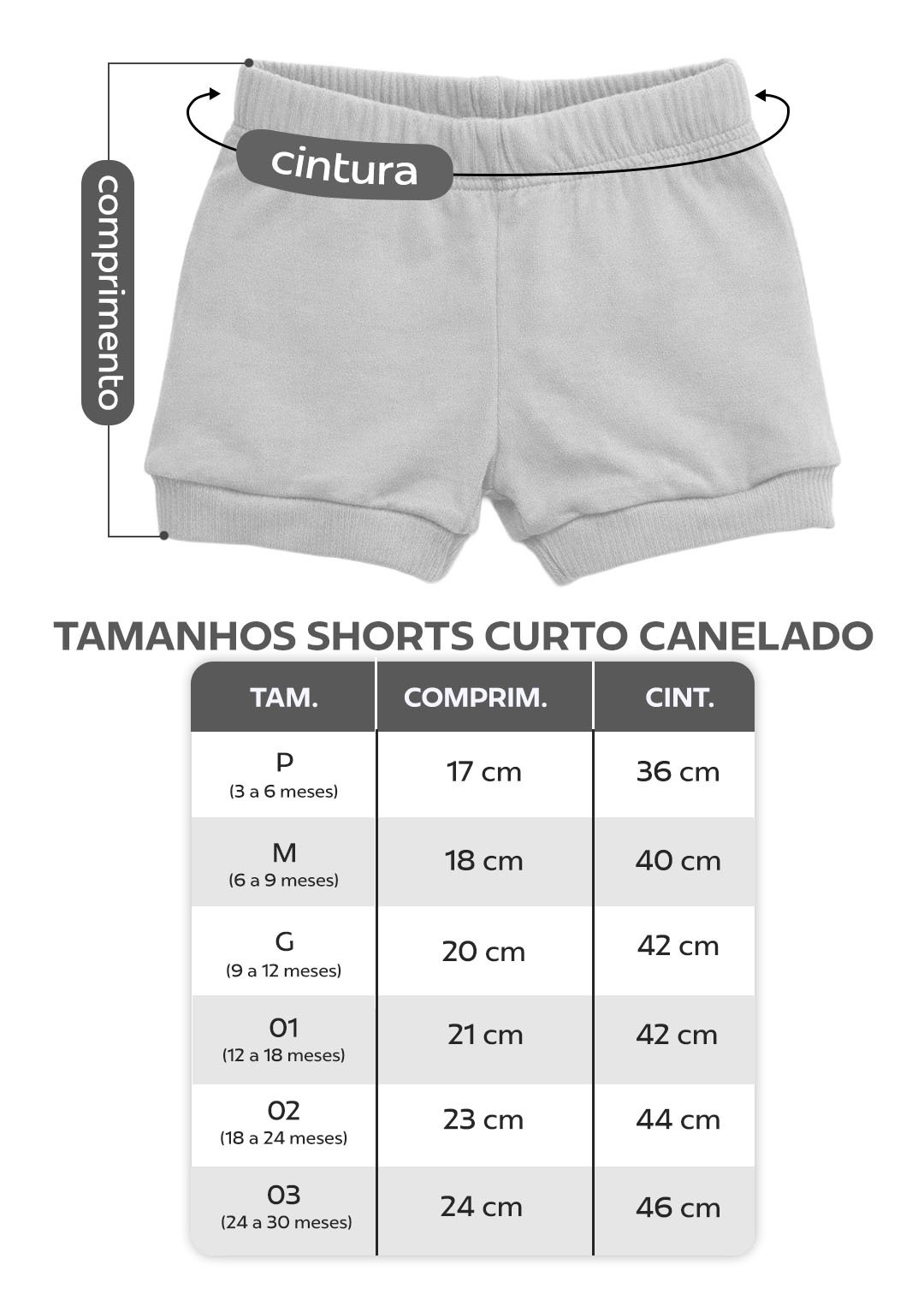 tabela shorts canelado classico em preto v5