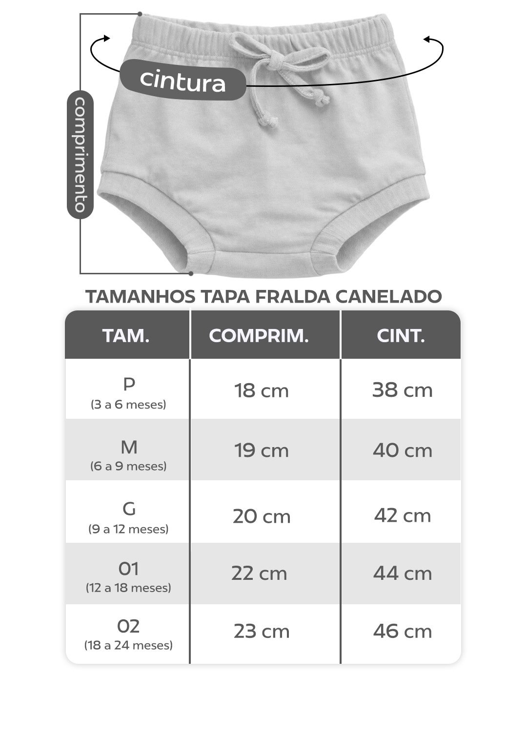 tabela shorts tapa fralda canelado em preto v5