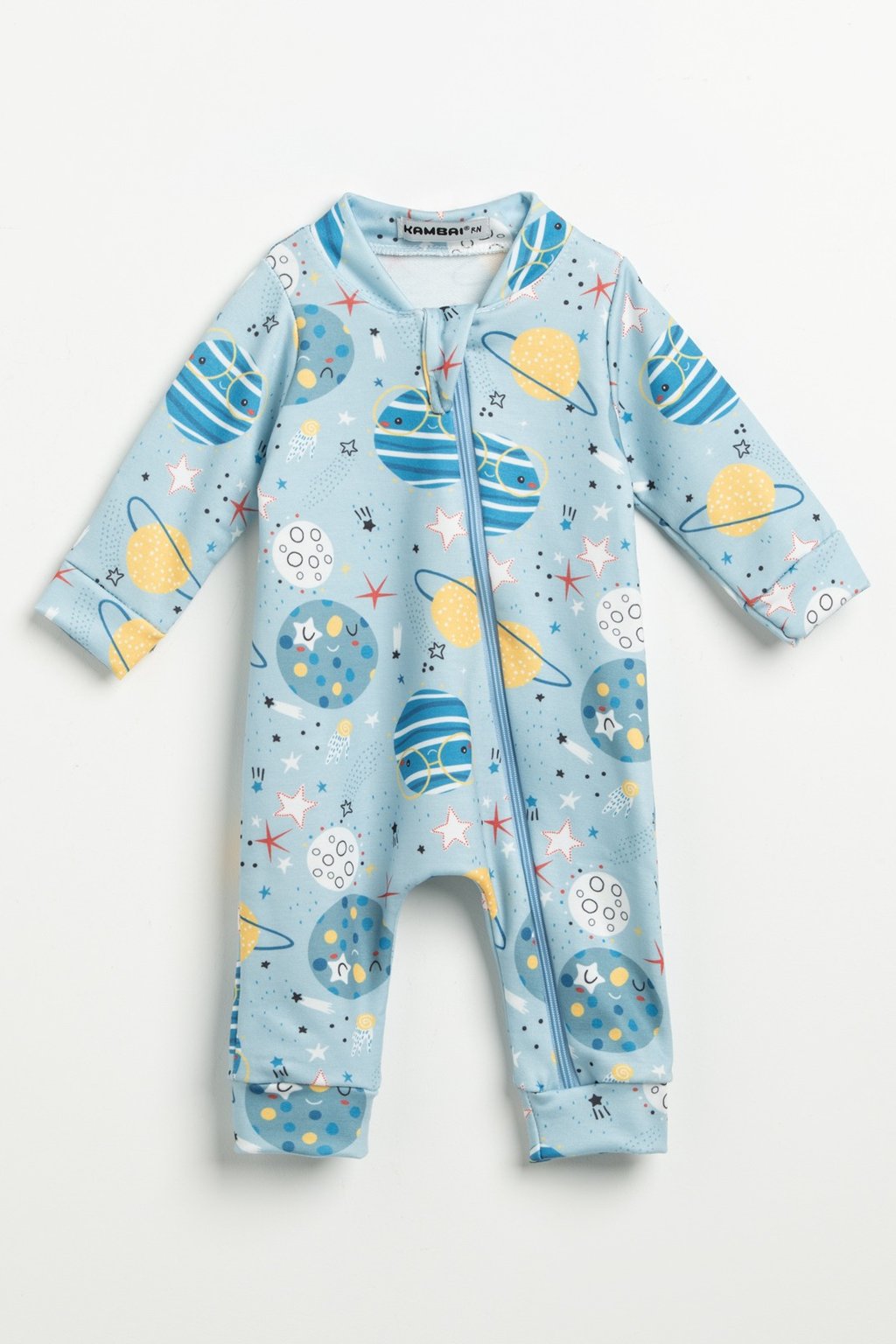 Macacão Bebê Molecotton Universo Planetas com Zíper