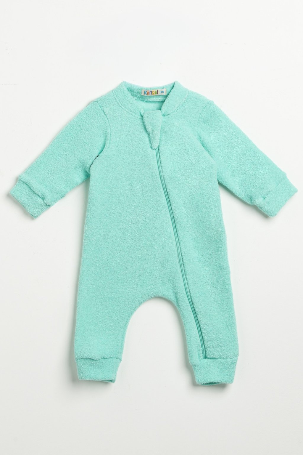 Macacão Bebê Longo de Plush Boucle Peluciado - Verde Água