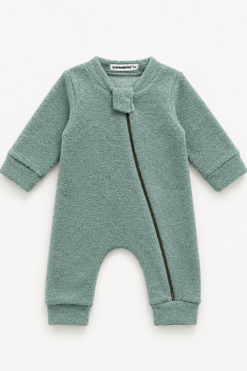 Macacão Bebê Longo de Plush Boucle Peluciado - Verde Esmeralda