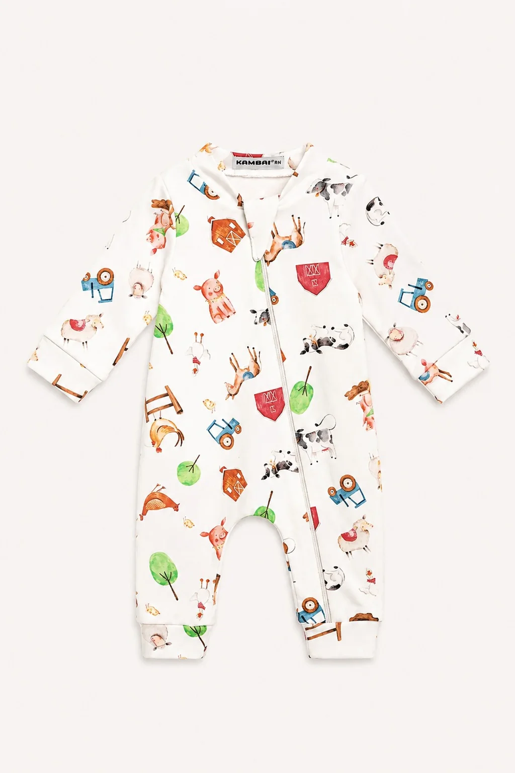 Macacão Bebê Molecotton Fazendinha com Zíper