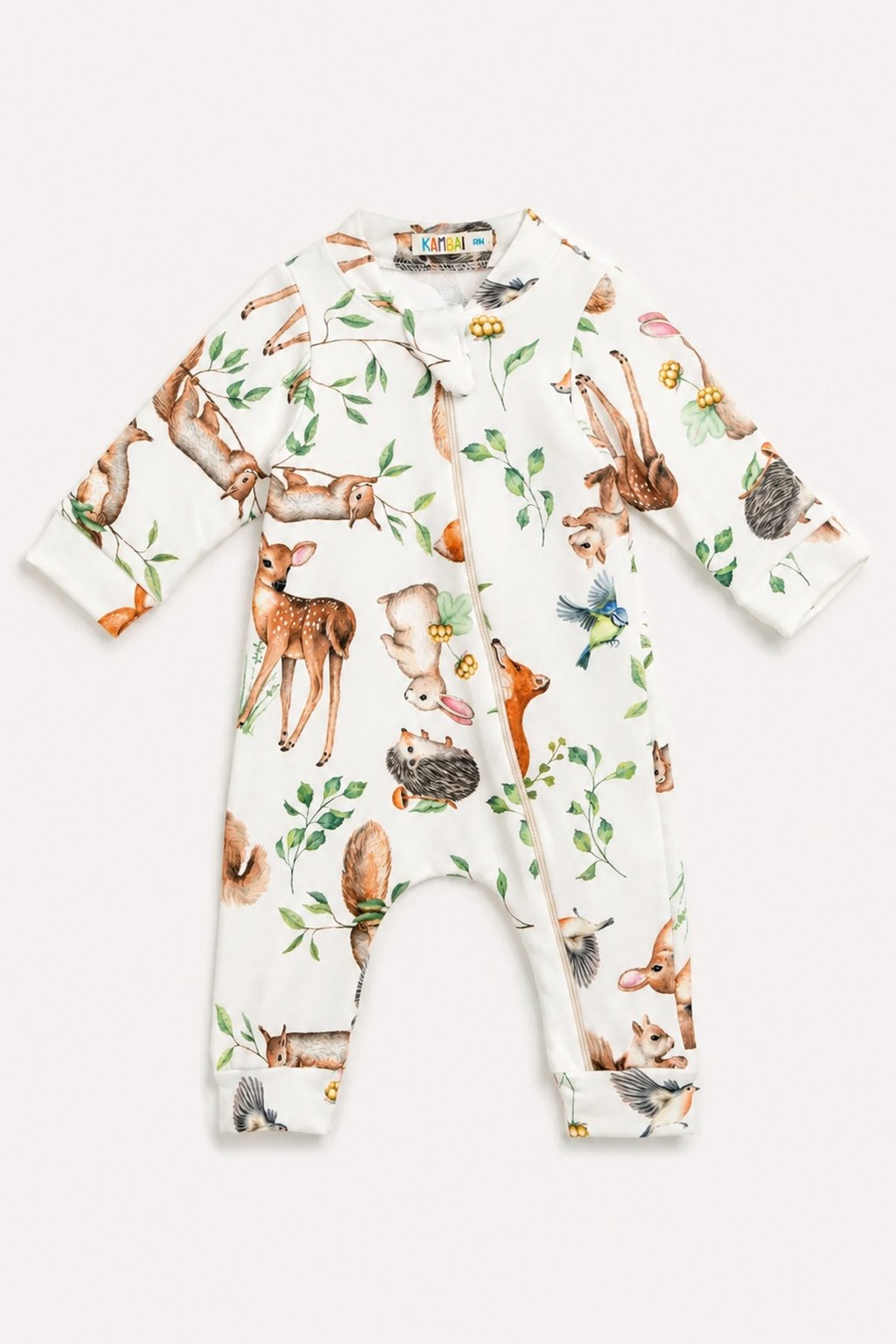 Macacão Bebê Molecotton Floresta Encantada com Zíper