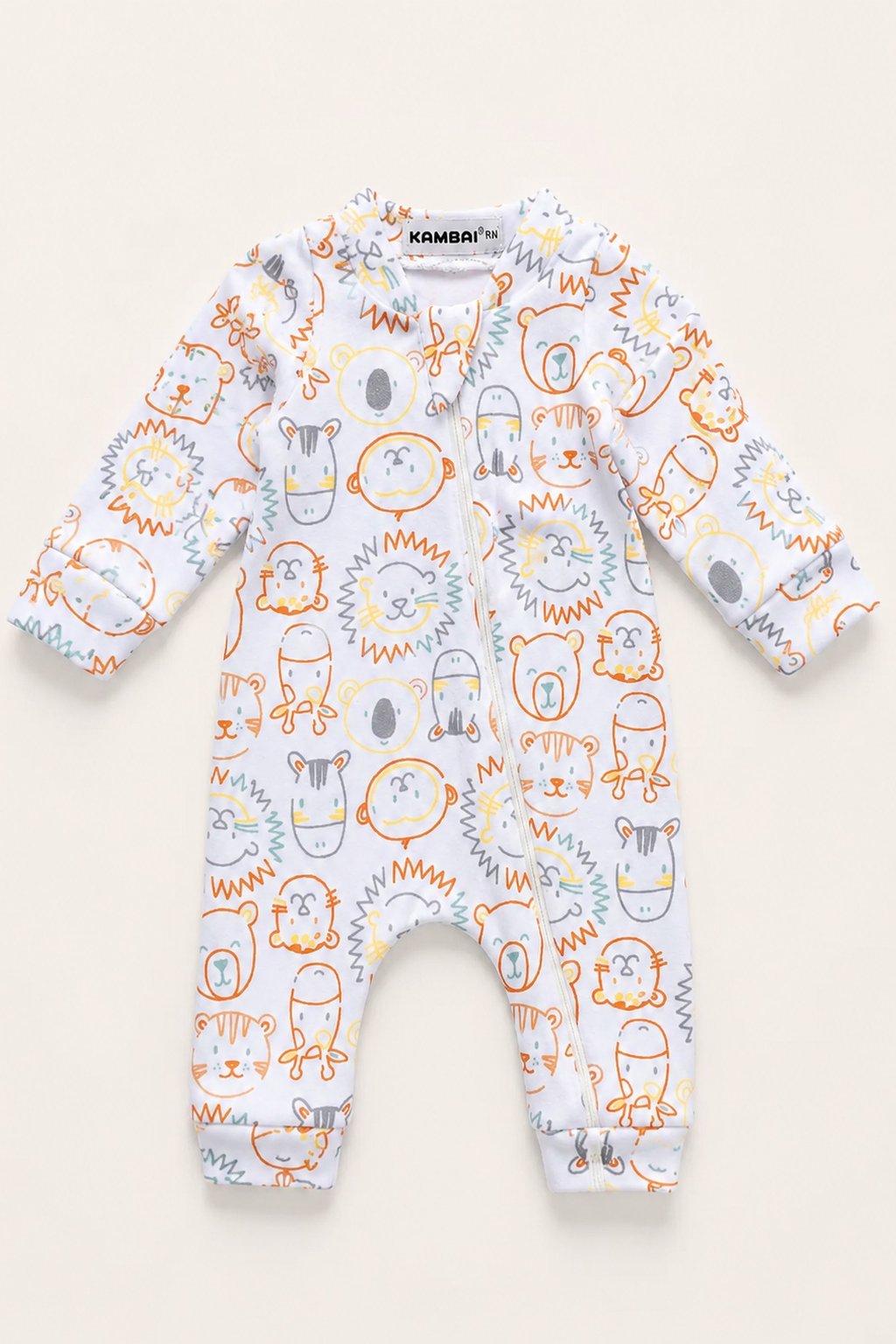 Macacão Bebê Super Soft Longo | Animais Laranja 