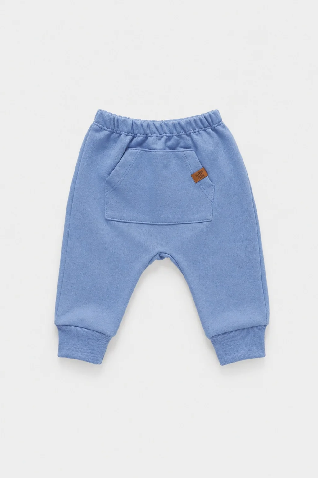 Calça Bebê Minimalista Saruel Moletom Azul Denin